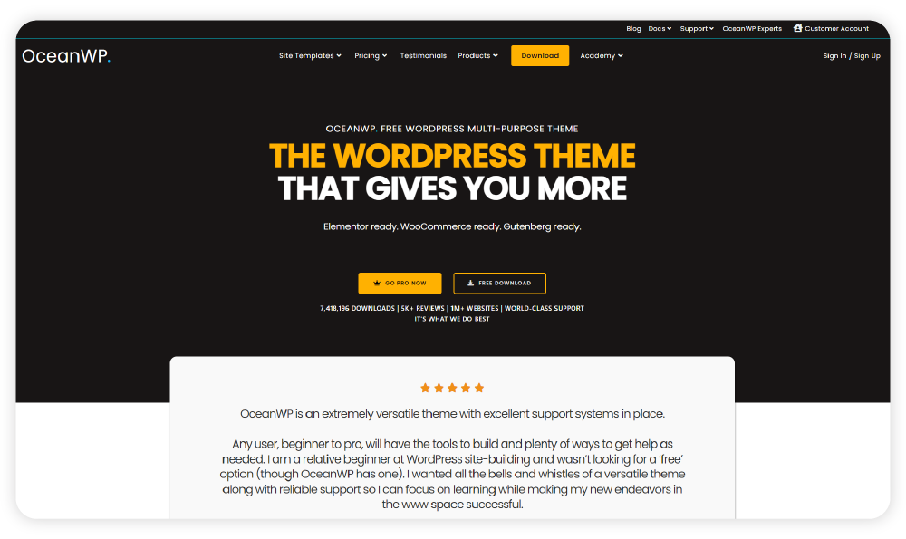 OceanWP - WordPress Blog Themes