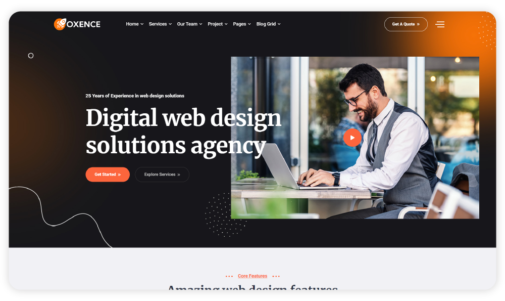 Oxence- Web Design Agency Template