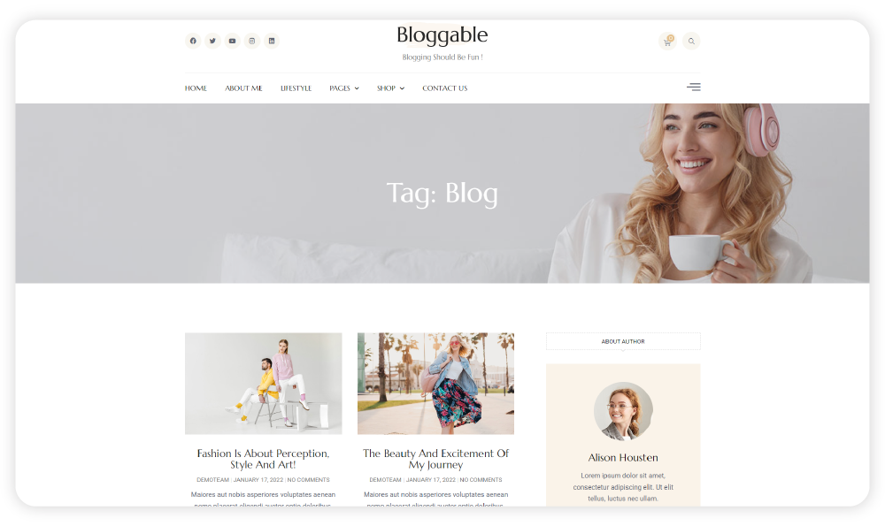 Bloggable - Modern Blog Elementor Template