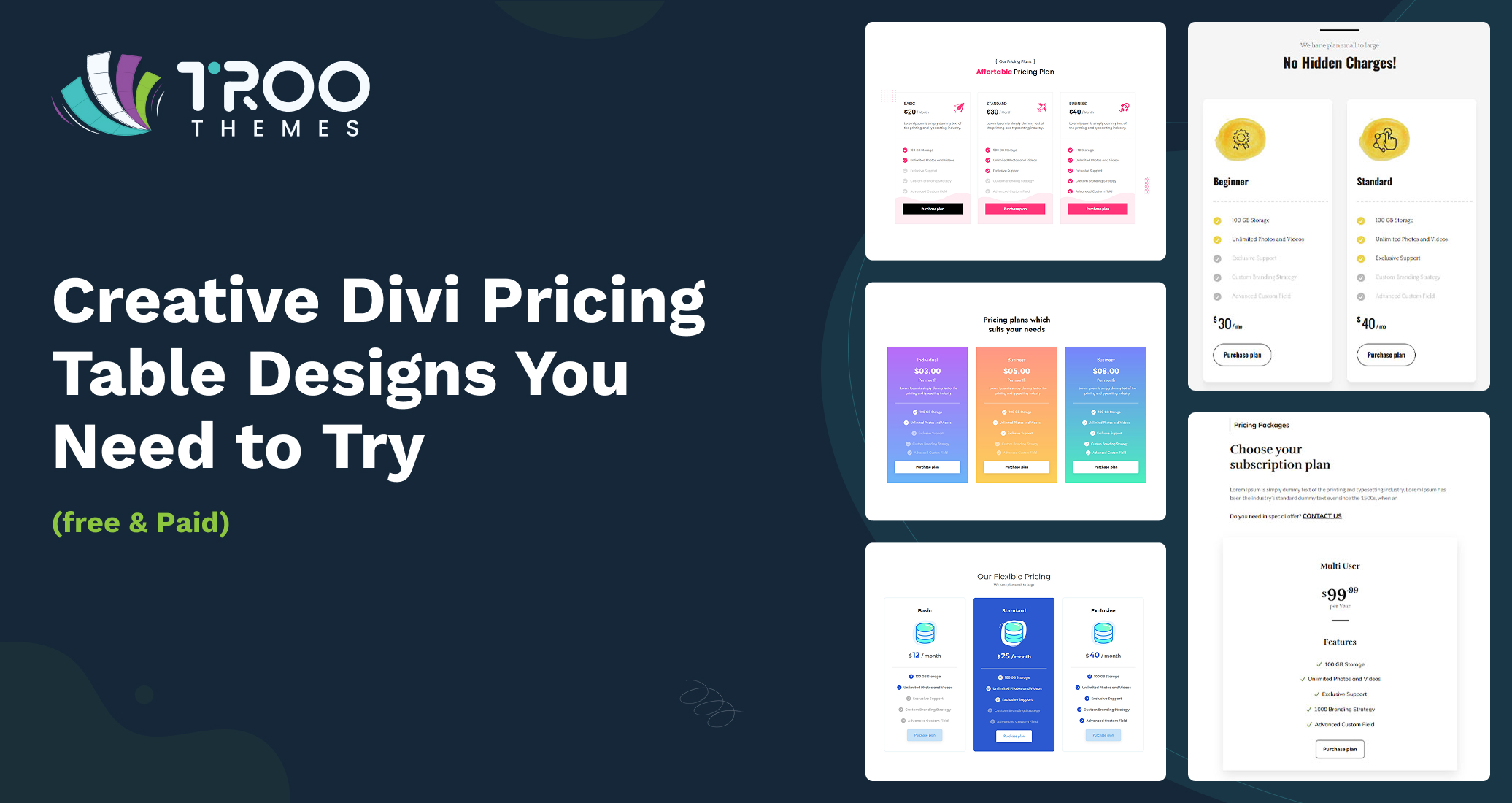 Creative Divi Pricing Table Designs You Need to Try (free & Paid)