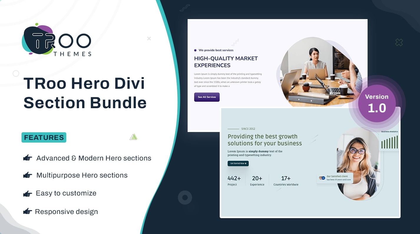 TRoo Divi Hero Section Bundle