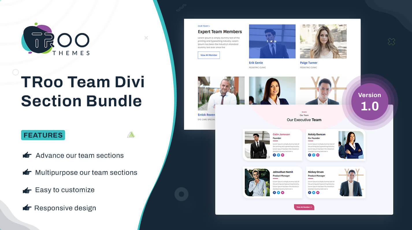 TRoo Divi Team Section Bundle