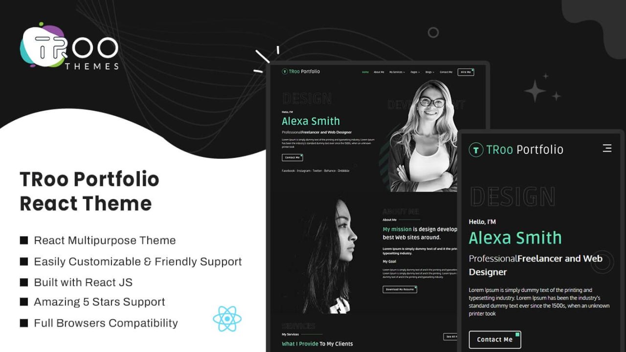 TRoo Portfolio React JS Theme