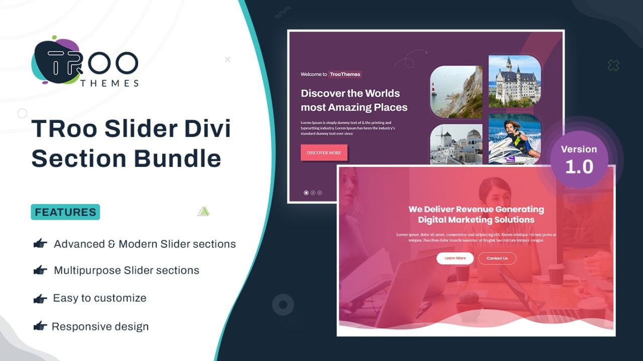 TRoo Slider Divi Section Bundle