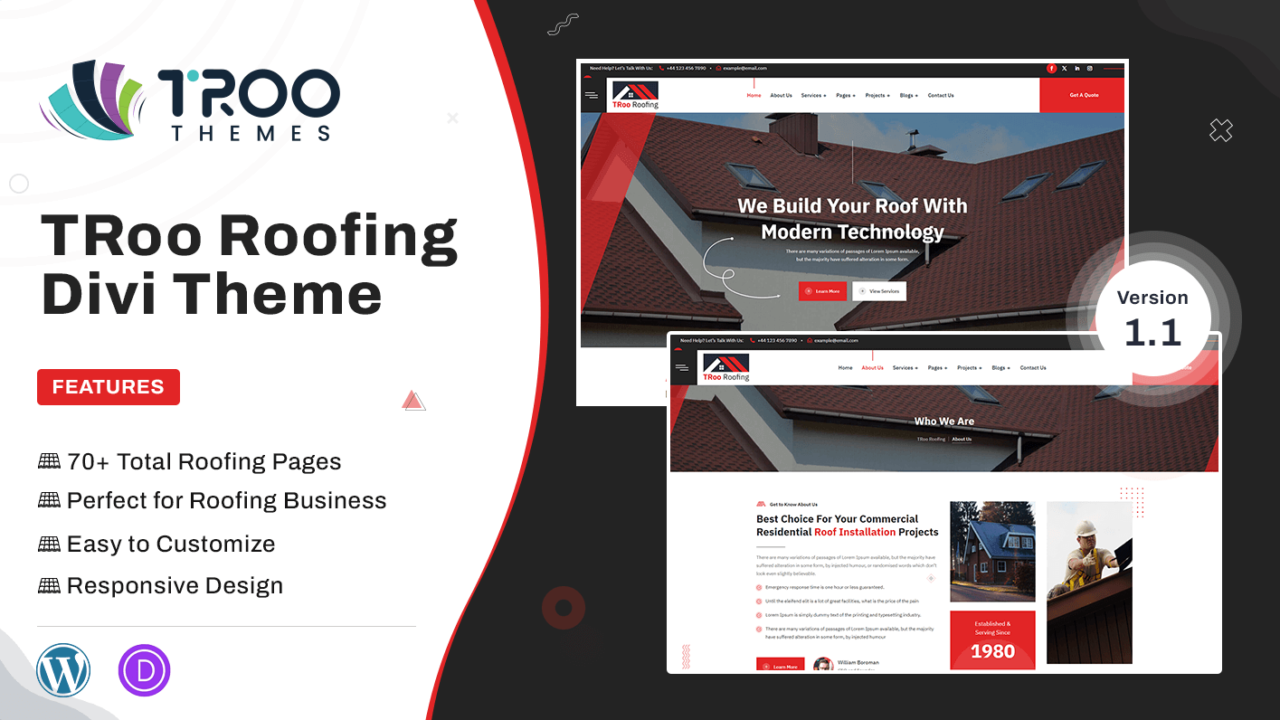 TRoo Roofing Divi Theme