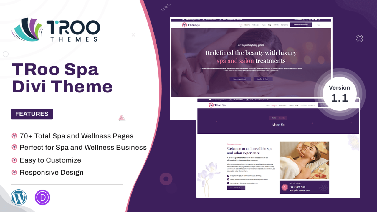 TRoo Spa Divi Theme - Featured image