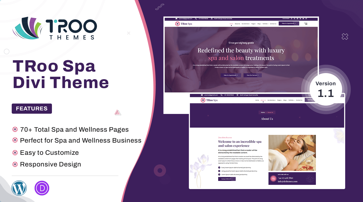 TRoo Spa Divi Theme - Featured image