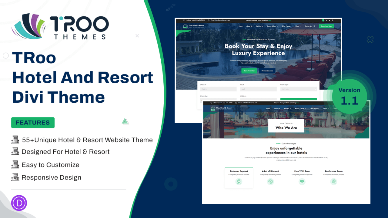 TRoo Hotel And Resort Divi Theme - Featured Image