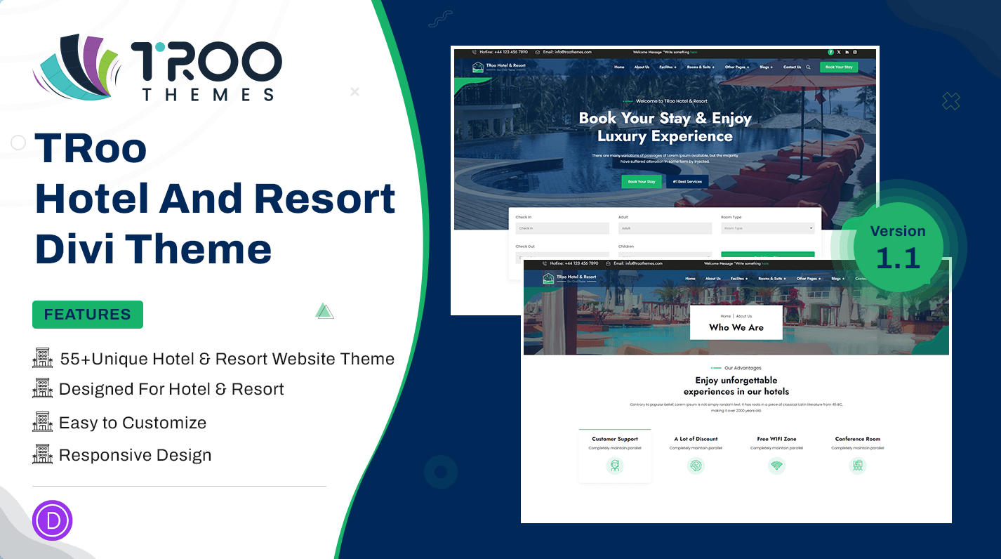 TRoo Hotel And Resort Divi Theme - Featured Image