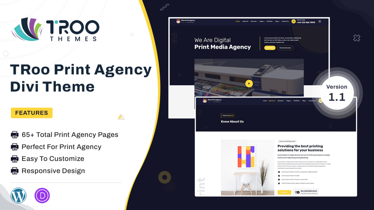 TRoo Print Agency Divi Theme - Featured Image