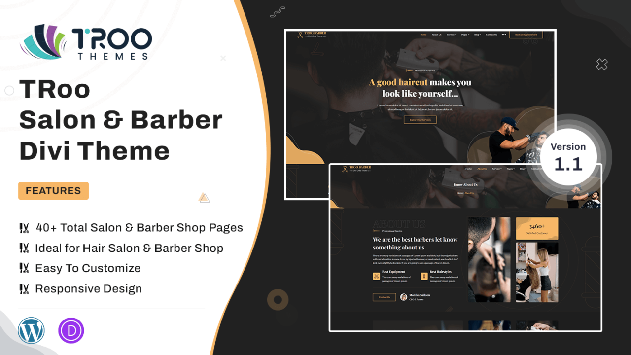 TRoo Salon & Barber Divi Theme - Featured image