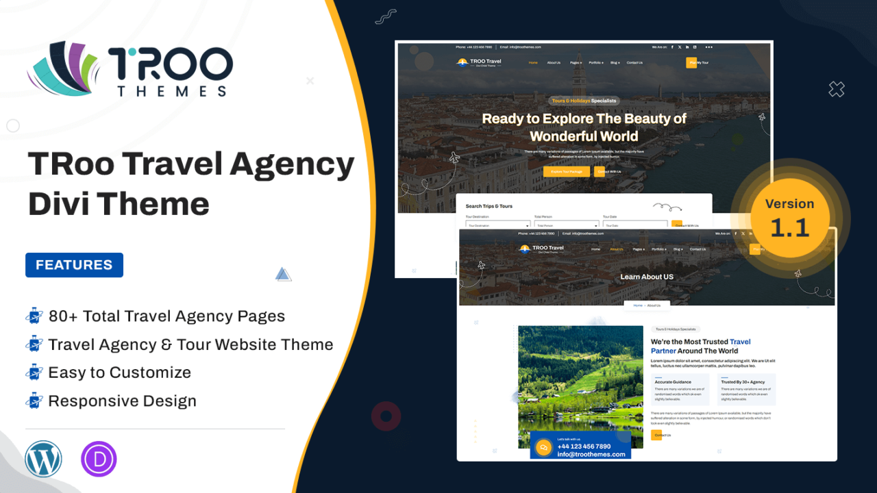 TRoo Travel Agency Divi Theme - Featured Image