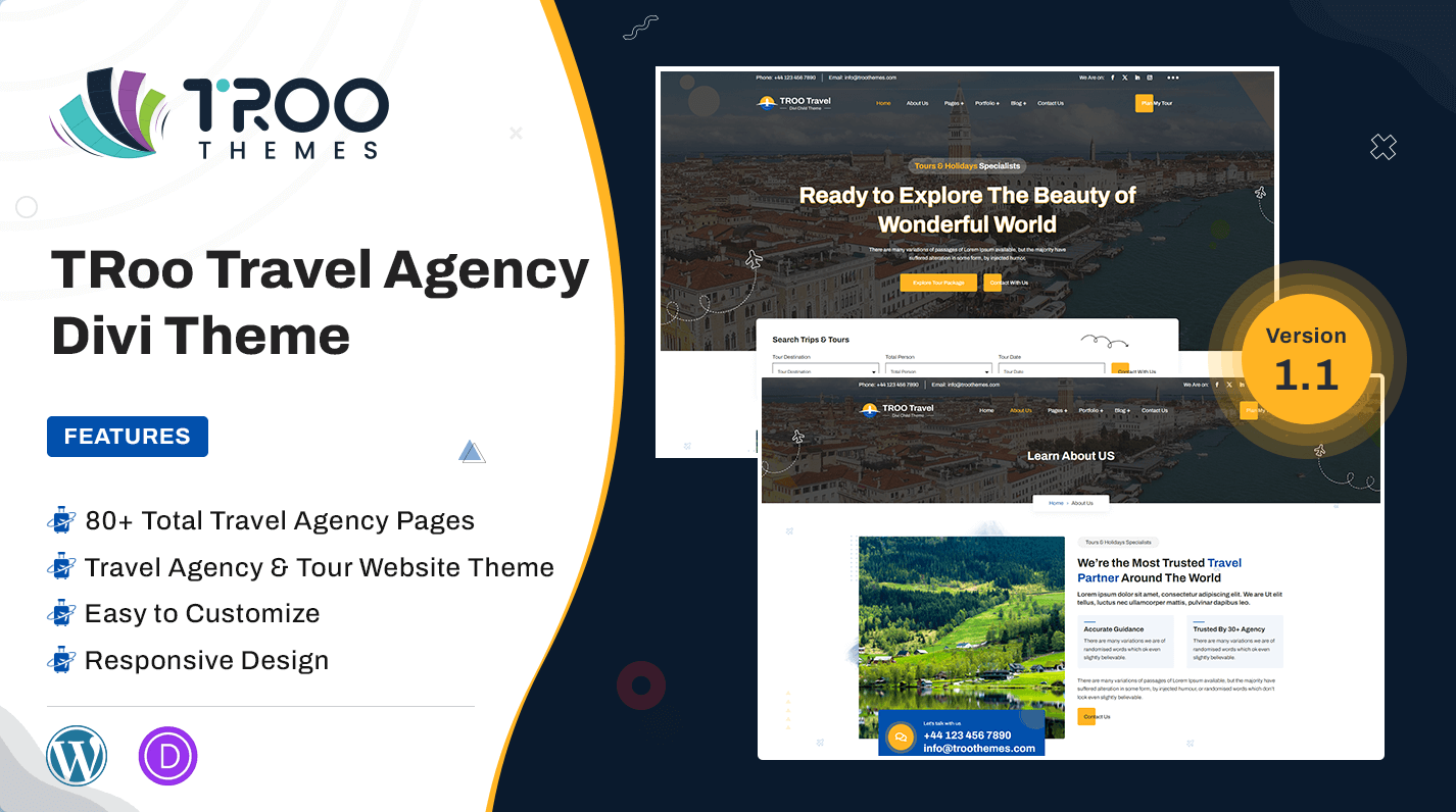 TRoo Travel Agency Divi Theme - Featured Image