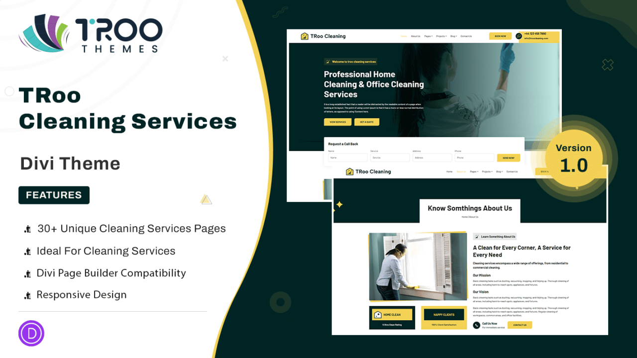 TRoo Cleaning Services Divi Child Theme - Featured Image