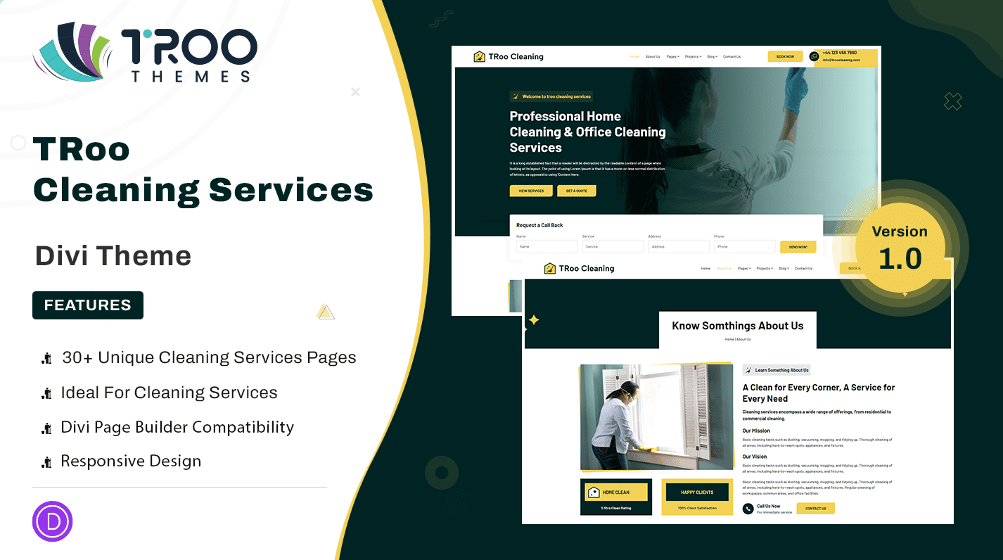 TRoo Cleaning Services Divi Child Theme - Featured Image