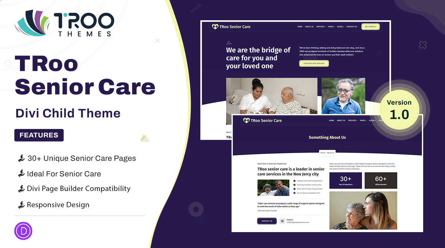 TRoo Senior Care Divi Child Theme - Featured Image