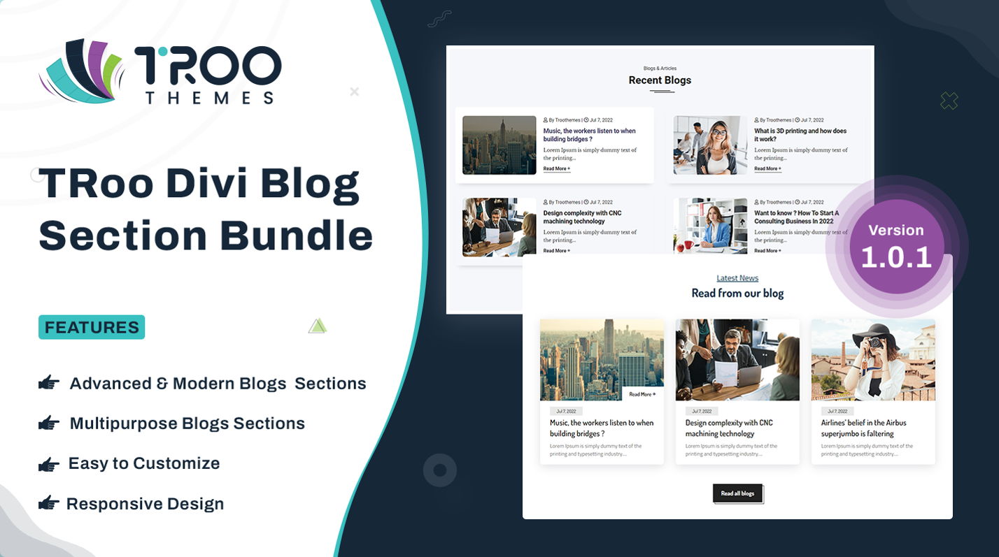 TRoo Divi Blog Section Bundle