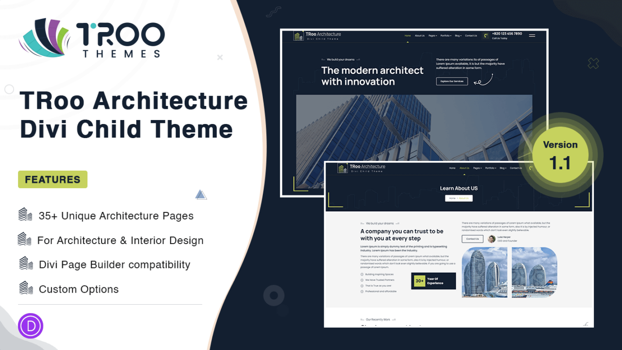 TRoo Architecture Divi Child Theme - Featured Image