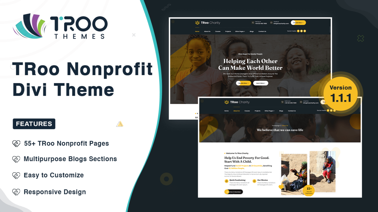 TRoo Nonprofit Divi Child Theme - Featured Image