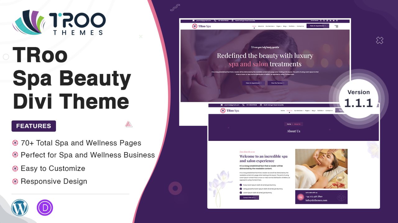 TRoo Spa and Wellness Divi Theme - Featured Image